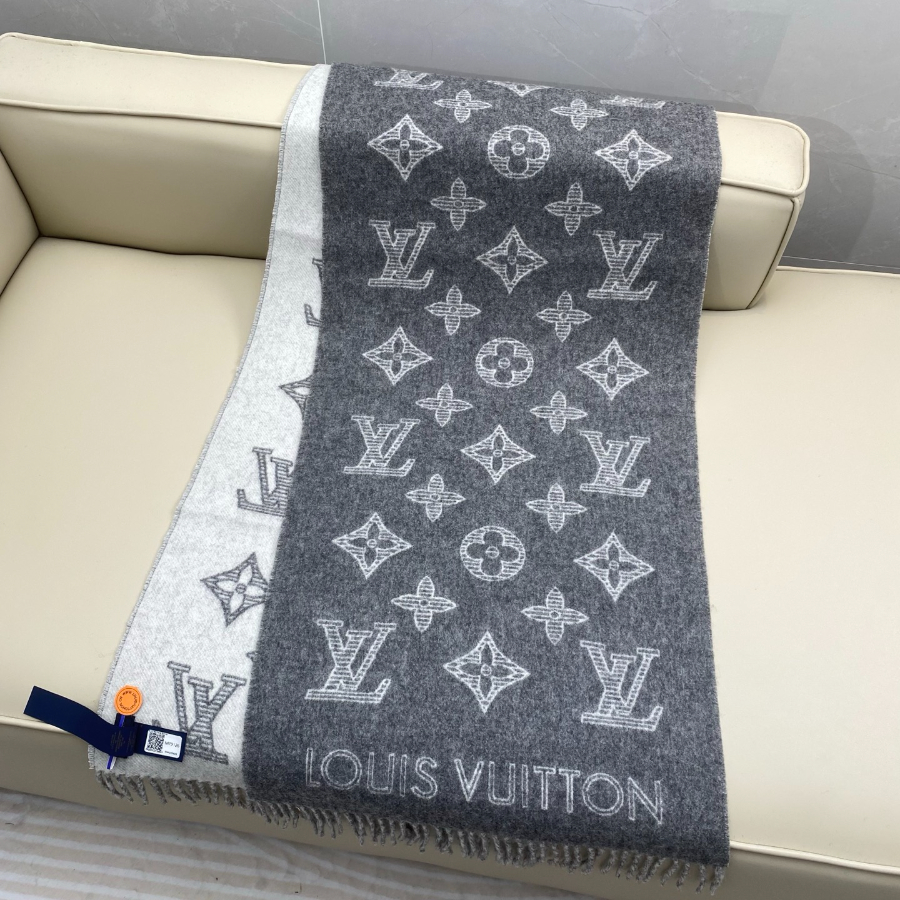 LOUIS VUITTON 루이비통 모노그램 머플러 그레이 9