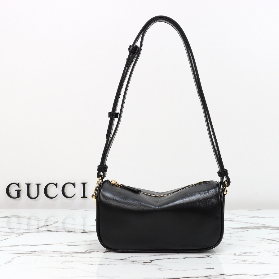 GUCCI 구찌 Half Horsebit 숄더백 19.5cm 에나멜블랙 1