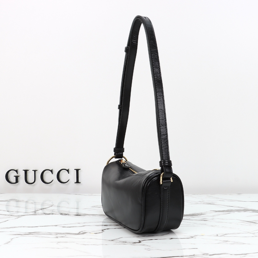 GUCCI 구찌 Half Horsebit 숄더백 19.5cm 에나멜블랙 2