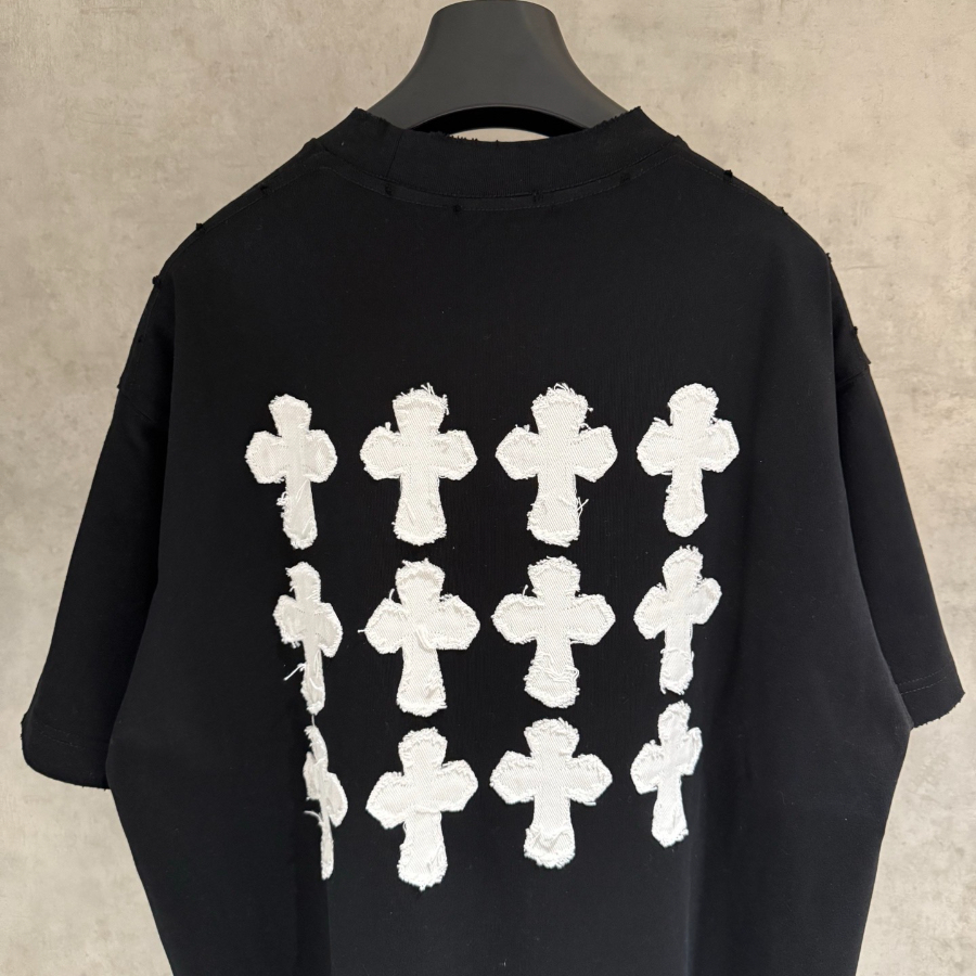 CHROME HEARTS 크롬하츠 FW2023 자수 패치 반팔 티셔츠 블랙 4