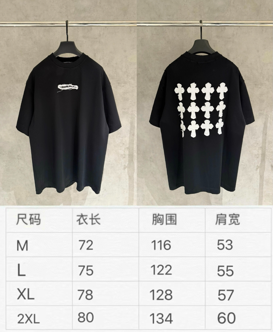 CHROME HEARTS 크롬하츠 FW2023 자수 패치 반팔 티셔츠 블랙 9