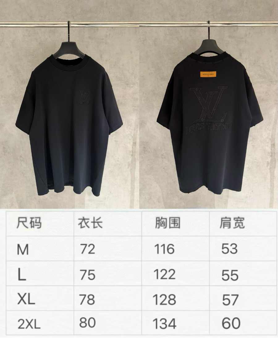 LOUIS VUITTON 루이비통 SS2023 자수 로고 반팔 티셔츠 블랙 9