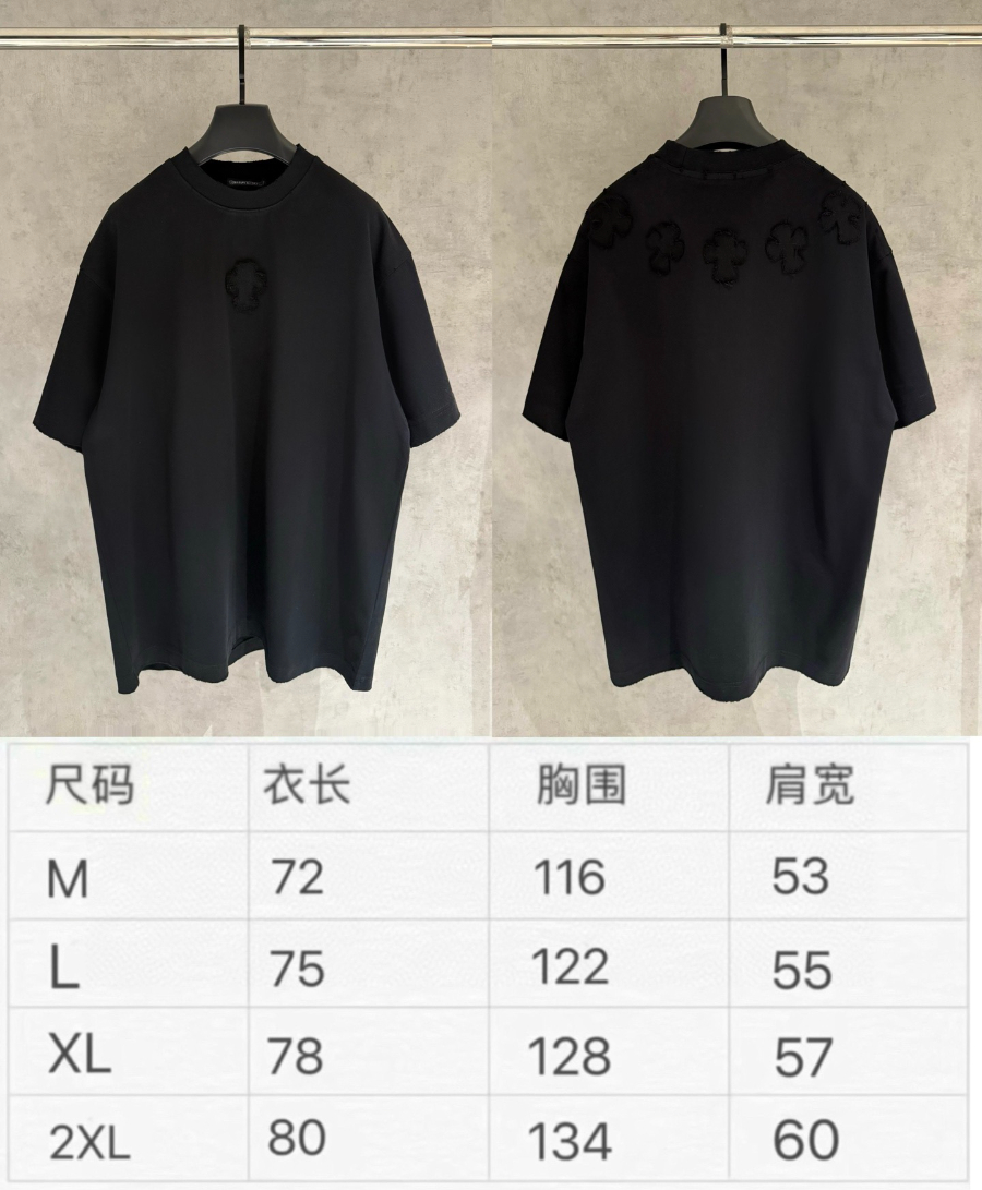 CHROME HEARTS 크롬하츠 SS2023 자수 디테일 반팔 티셔츠 블랙 9