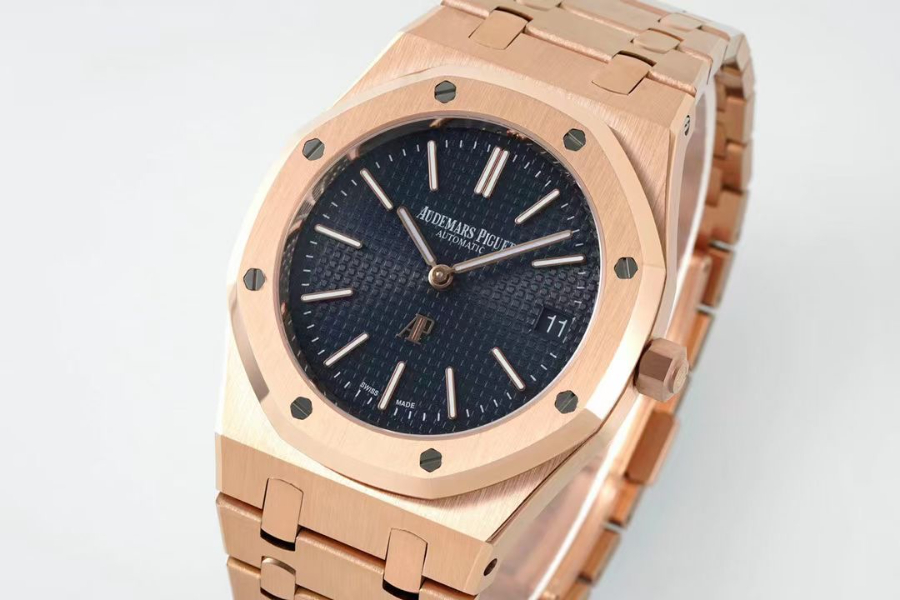 Audemars Piguet Royal Oak Extra-Thin 39mm Ref.15202 오데마 피게 로얄 오크 엑스트라 씬 39mm 브론즈골드베젤 블랙다이얼 4