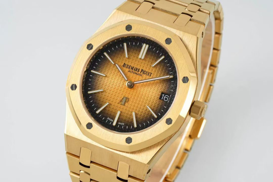 Audemars Piguet Royal Oak Extra-Thin 39mm Ref.15202 오데마 피게 로얄 오크 엑스트라 씬 39mm 골드베젤 브라운다이얼 4