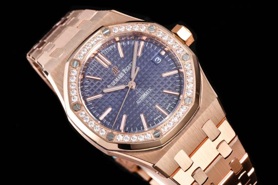 Audemars Piguet Royal Oak Selfwinding 37mm 15451ST 오데마 피게 로열 오크 여성용 셀프와인딩 37mm 15451 브론즈골드 네이비다이얼 3