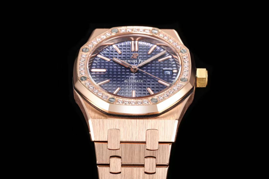 Audemars Piguet Royal Oak Selfwinding 37mm 15451ST 오데마 피게 로열 오크 여성용 셀프와인딩 37mm 15451 브론즈골드 네이비다이얼 4