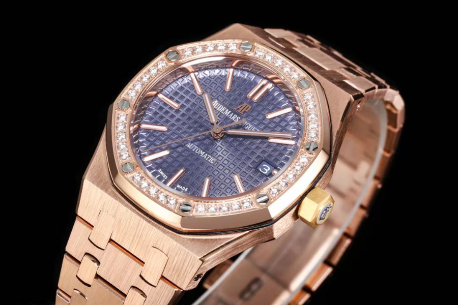 Audemars Piguet Royal Oak Selfwinding 37mm 15451ST 오데마 피게 로열 오크 여성용 셀프와인딩 37mm 15451 브론즈골드 네이비다이얼 5