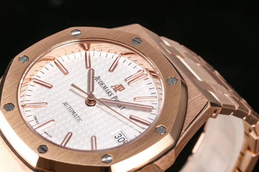 Audemars Piguet Royal Oak Selfwinding 37mm 15451ST 오데마 피게 로열 오크 여성용 셀프와인딩 37mm 15451 브론즈골드베젤 화이트다이얼 5