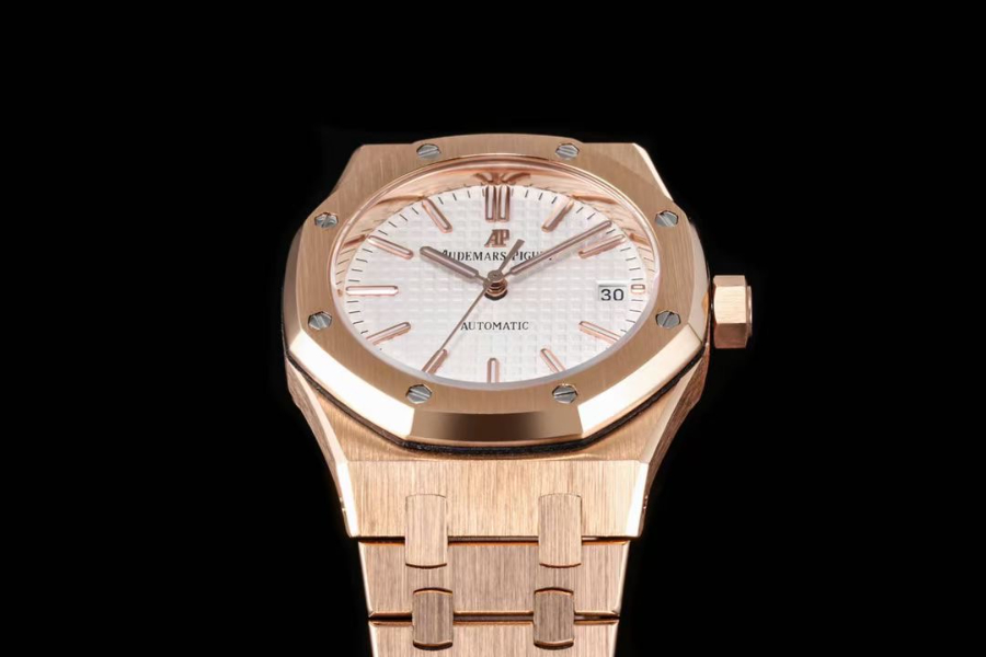 Audemars Piguet Royal Oak Selfwinding 37mm 15451ST 오데마 피게 로열 오크 여성용 셀프와인딩 37mm 15451 브론즈골드베젤 화이트다이얼 4