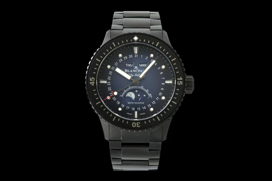 Blancpain Fifty Fathoms Bathyscaphe 블랑팡 피프티 패덤즈 바티스카프 컴플리트 캘린더 문페이즈 세라믹 네이비 2