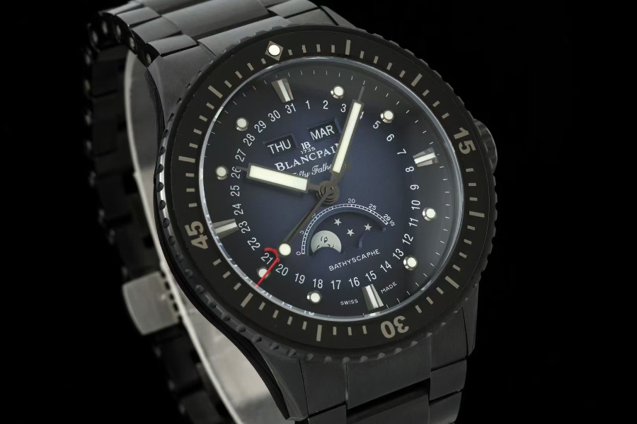 Blancpain Fifty Fathoms Bathyscaphe 블랑팡 피프티 패덤즈 바티스카프 컴플리트 캘린더 문페이즈 세라믹 네이비 3