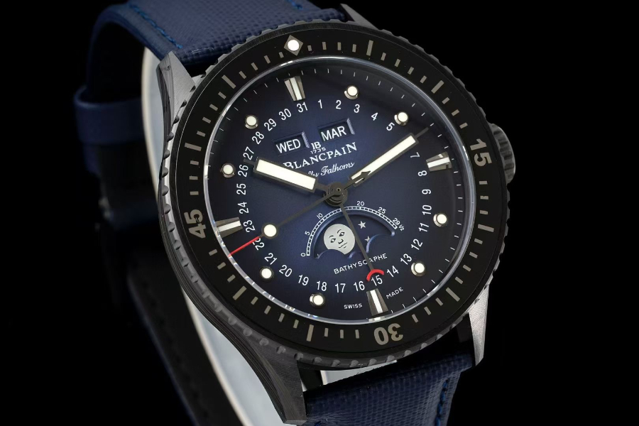 Blancpain Fifty Fathoms Bathyscaphe 블랑팡 피프티 패덤즈 바티스카프 컴플리트 캘린더 문페이즈 세라믹 네이비 3