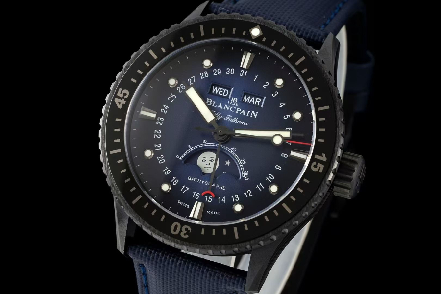 Blancpain Fifty Fathoms Bathyscaphe 블랑팡 피프티 패덤즈 바티스카프 컴플리트 캘린더 문페이즈 세라믹 네이비 4