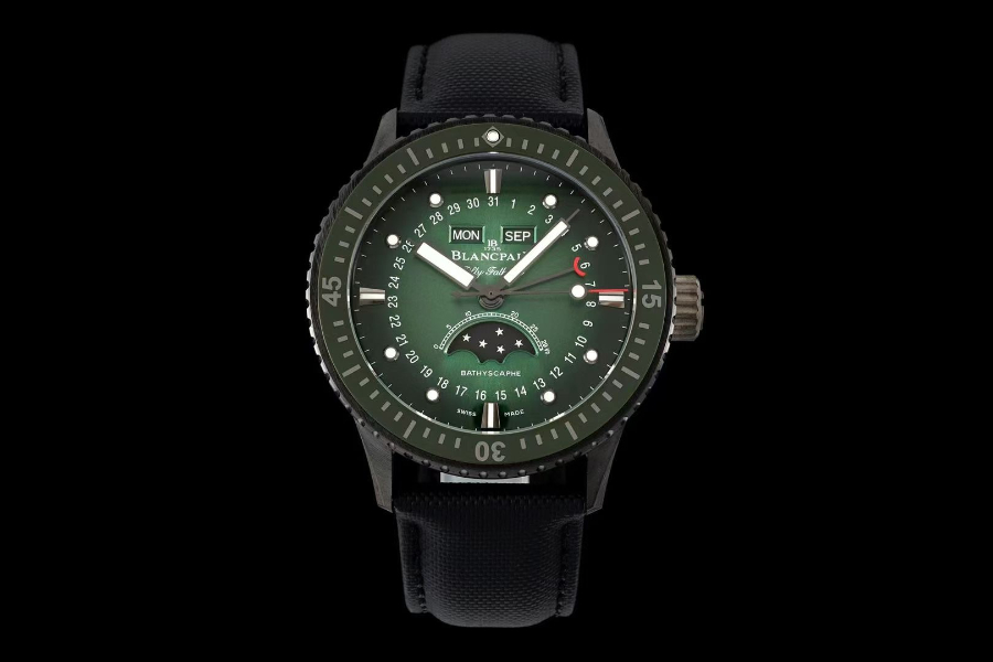 Blancpain Fifty Fathoms Bathyscaphe 블랑팡 피프티 패덤즈 바티스카프 컴플리트 캘린더 문페이즈 세라믹 그린 2