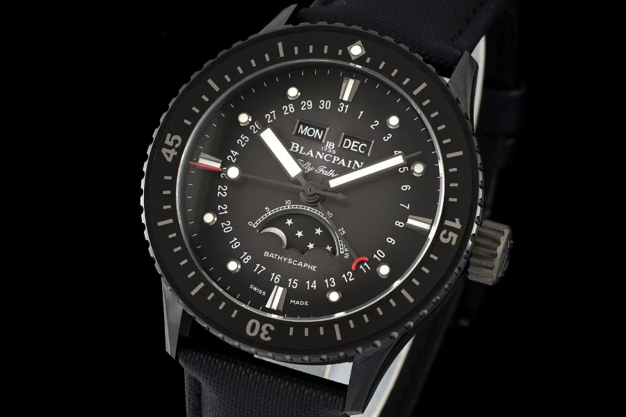 Blancpain Fifty Fathoms Bathyscaphe 블랑팡 피프티 패덤즈 바티스카프 컴플리트 캘린더 문페이즈 세라믹 블랙 4