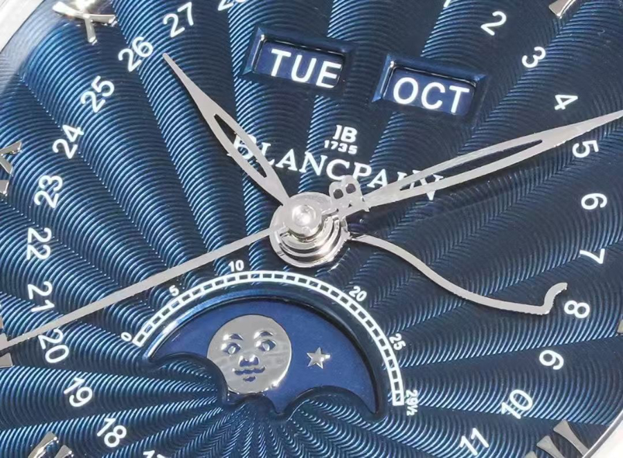Blancpain Villeret Quantième Complet Phases de Lune 6654 블랑팡 빌레레 컴플리트 캘린더 문페이즈 6654 실버 네이비다이얼 6