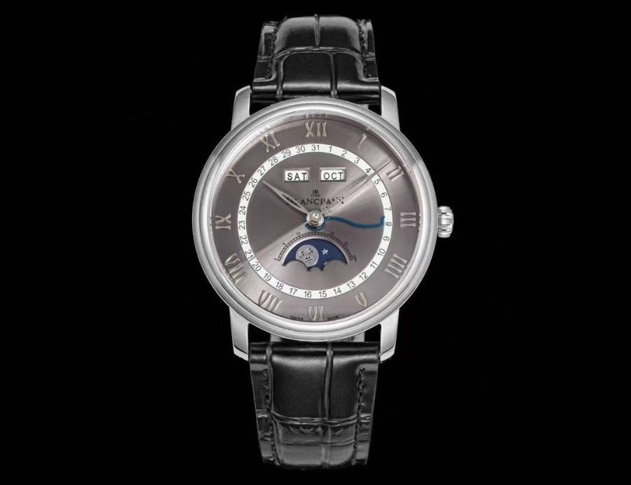 Blancpain Villeret Quantième Complet Phases de Lune 6654 블랑팡 빌레레 컴플리트 캘린더 문페이즈 6654 실버 그레이다이얼 2