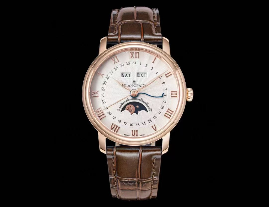 Blancpain Villeret Quantième Complet Phases de Lune 6654 블랑팡 빌레레 컴플리트 캘린더 문페이즈 6654 골드 화이트 다이얼 2