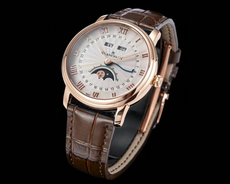 Blancpain Villeret Quantième Complet Phases de Lune 6654 블랑팡 빌레레 컴플리트 캘린더 문페이즈 6654 골드 화이트 다이얼 3