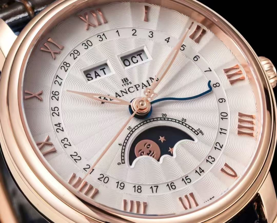 Blancpain Villeret Quantième Complet Phases de Lune 6654 블랑팡 빌레레 컴플리트 캘린더 문페이즈 6654 골드 화이트 다이얼 5