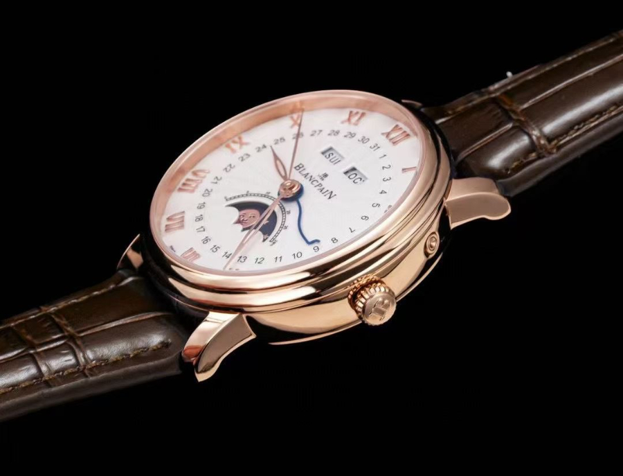 Blancpain Villeret Quantième Complet Phases de Lune 6654 블랑팡 빌레레 컴플리트 캘린더 문페이즈 6654 골드 화이트 다이얼 7
