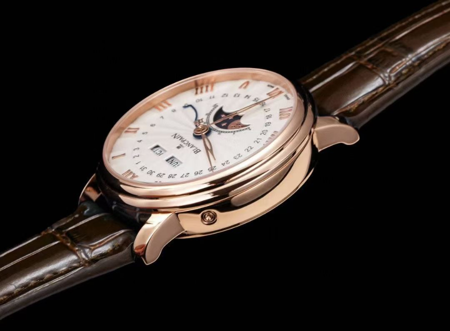 Blancpain Villeret Quantième Complet Phases de Lune 6654 블랑팡 빌레레 컴플리트 캘린더 문페이즈 6654 골드 화이트 다이얼 8