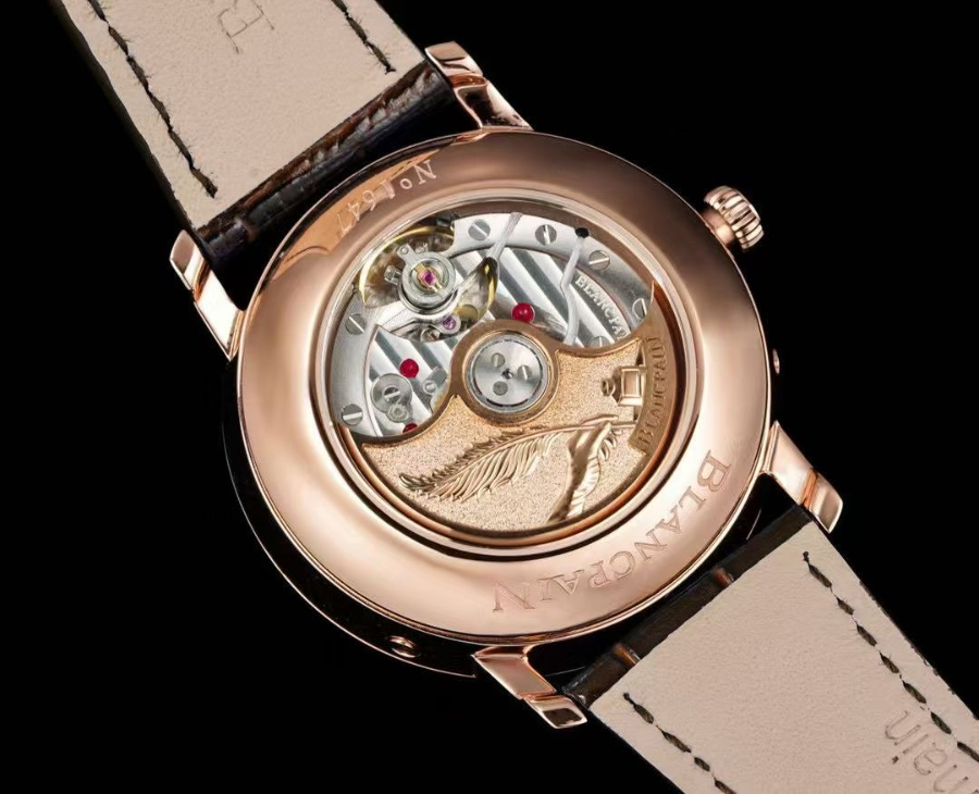 Blancpain Villeret Quantième Complet Phases de Lune 6654 블랑팡 빌레레 컴플리트 캘린더 문페이즈 6654 골드 레드 다이얼 9