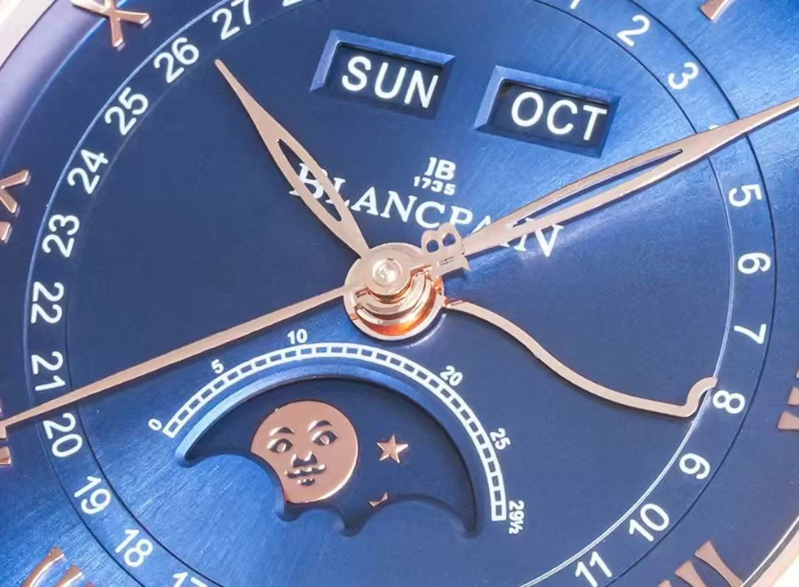Blancpain Villeret Quantième Complet Phases de Lune 6654 블랑팡 빌레레 컴플리트 캘린더 문페이즈 6654 골드 블루 다이얼 6