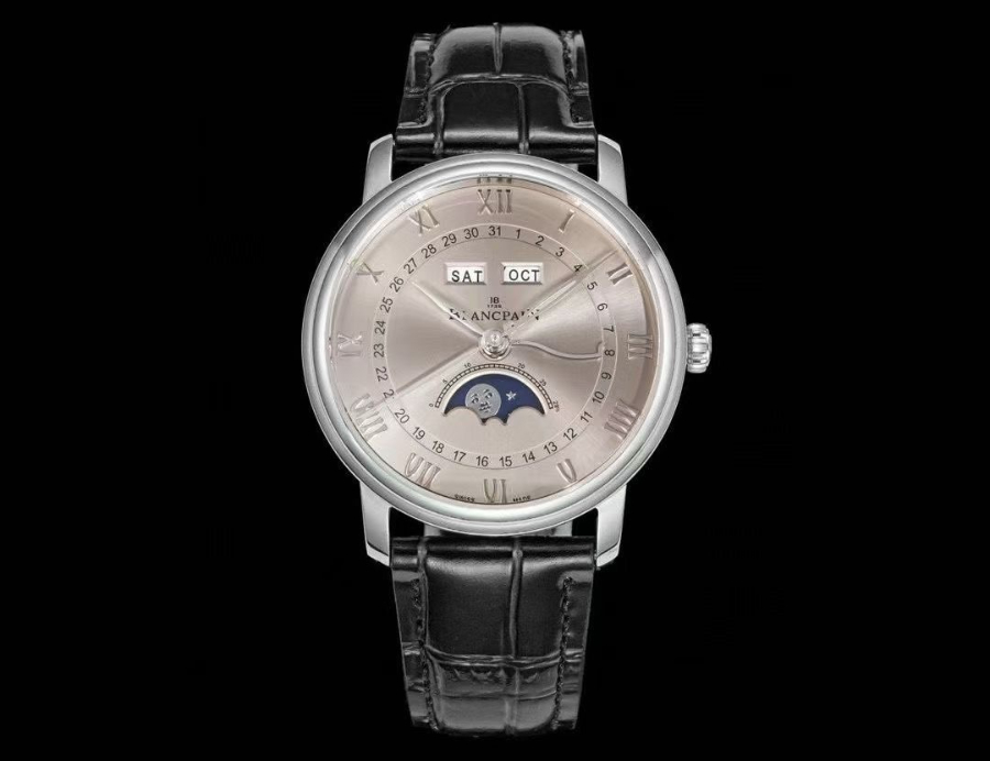 Blancpain Villeret Quantième Complet Phases de Lune 6654 블랑팡 빌레레 컴플리트 캘린더 문페이즈 6654 실버 그레이 다이얼 2