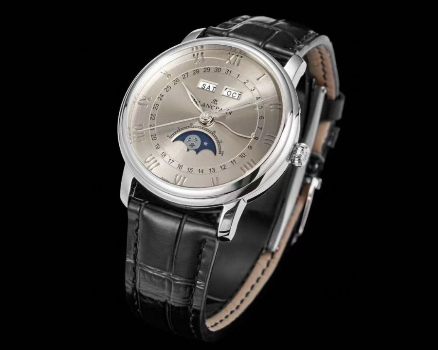Blancpain Villeret Quantième Complet Phases de Lune 6654 블랑팡 빌레레 컴플리트 캘린더 문페이즈 6654 실버 그레이 다이얼 3