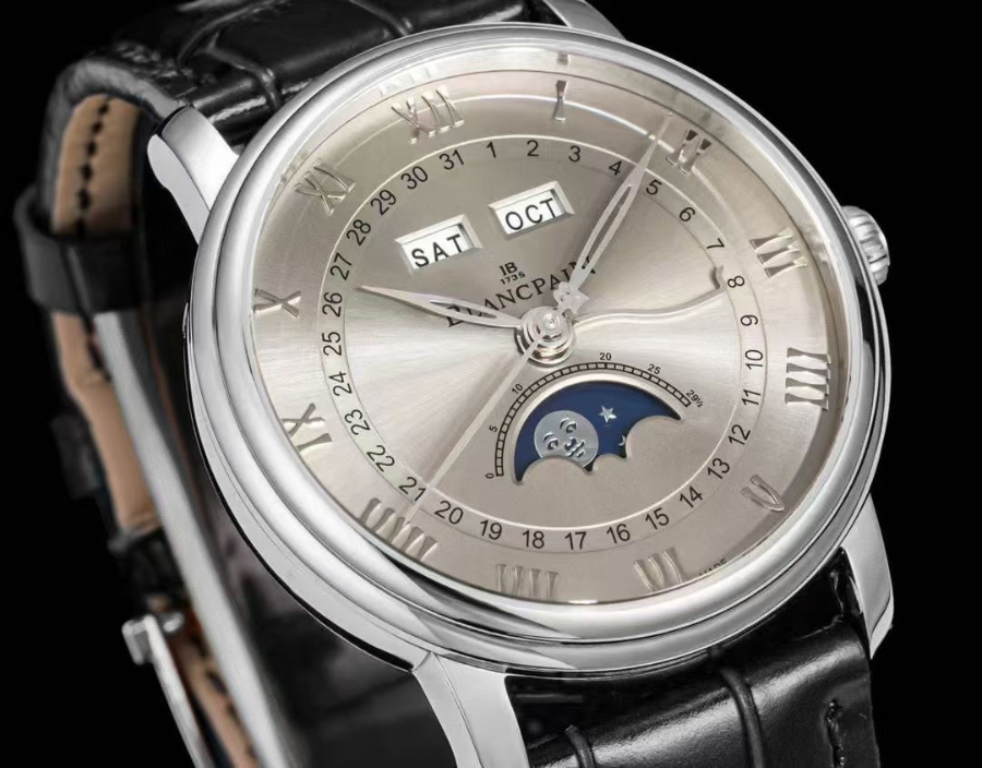 Blancpain Villeret Quantième Complet Phases de Lune 6654 블랑팡 빌레레 컴플리트 캘린더 문페이즈 6654 실버 그레이 다이얼 4