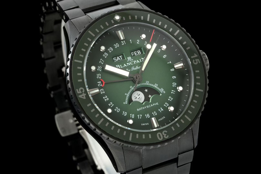 Blancpain Villeret Quantième Complet Phases de Lune 6654 블랑팡 빌레레 컴플리트 캘린더 문페이즈 6654 블랙 그린 다이얼 2