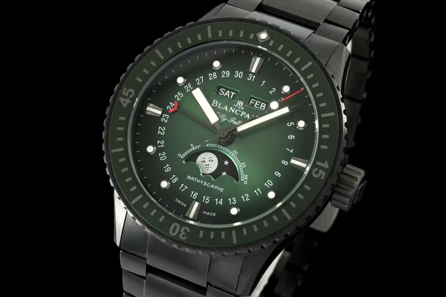 Blancpain Villeret Quantième Complet Phases de Lune 6654 블랑팡 빌레레 컴플리트 캘린더 문페이즈 6654 블랙 그린 다이얼 3