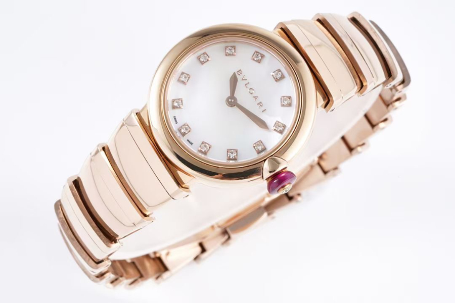 BVLGARI LVCEA 28mm Diamond Bezel Quartz Watch 불가리 루체아 28mm 다이아몬드 베젤 여성용 쿼츠 시계 화이트베젤 4