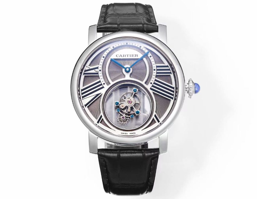 CARTIER Rotonde Tourbillon Mystérieux 까르띠에 로통드 미스터리 투르비용 45mm 수동 시계 그레이 1