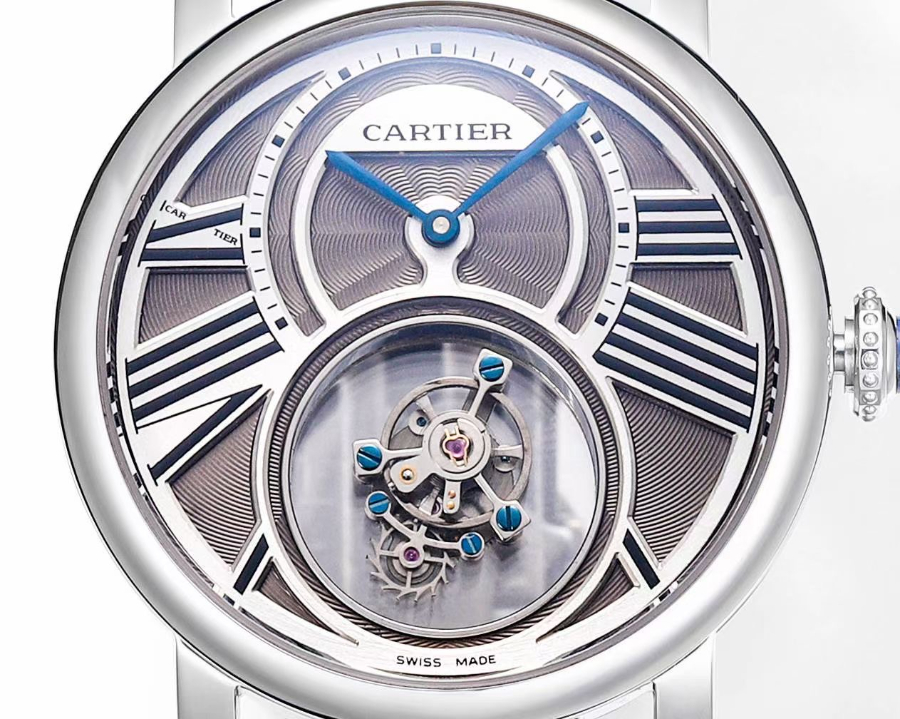 CARTIER Rotonde Tourbillon Mystérieux 까르띠에 로통드 미스터리 투르비용 45mm 수동 시계 그레이 2