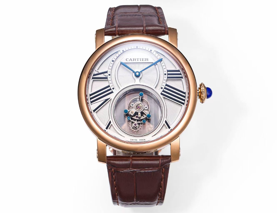 CARTIER Rotonde Tourbillon Mystérieux 까르띠에 로통드 미스터리 투르비용 45mm 수동 시계 골드베젤 1