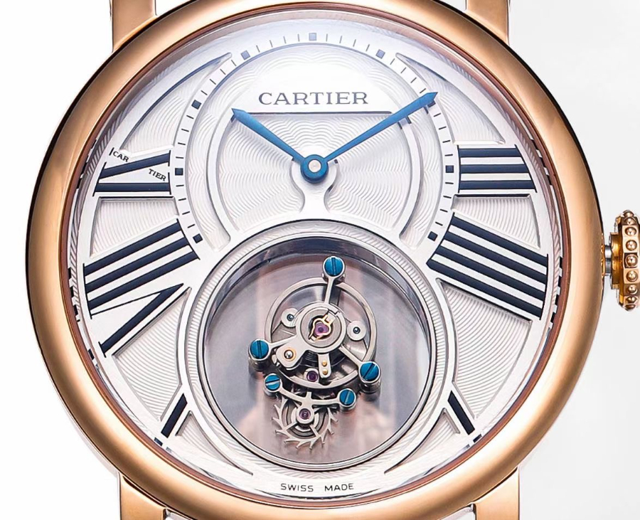 CARTIER Rotonde Tourbillon Mystérieux 까르띠에 로통드 미스터리 투르비용 45mm 수동 시계 골드베젤 2