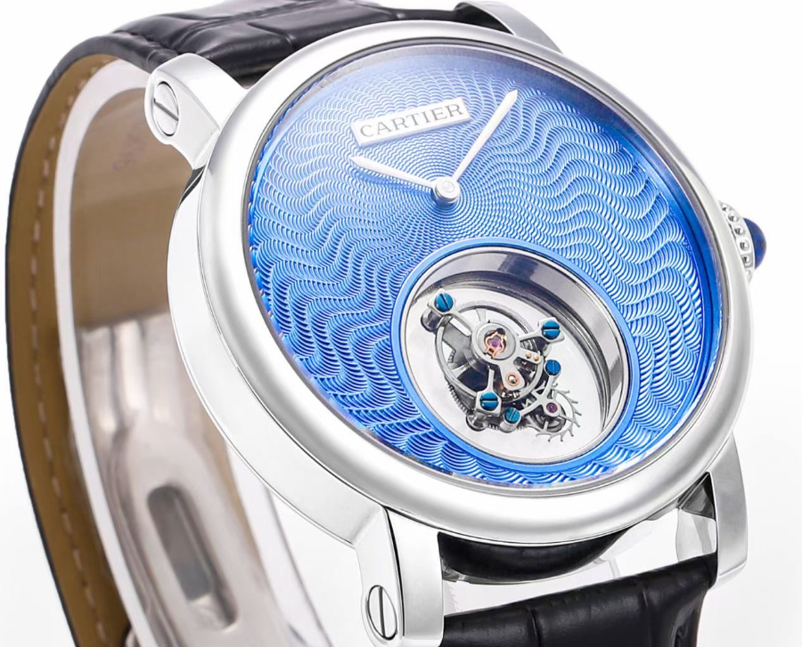 CARTIER Rotonde Tourbillon Mystérieux 까르띠에 로통드 미스터리 투르비용 45mm 수동 시계 5