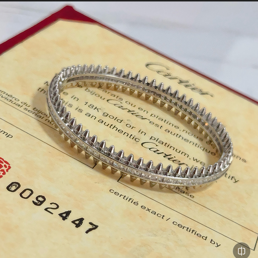 Cartier 까르띠에 LOVE 파베 다이아몬드 풀 세팅 링 8