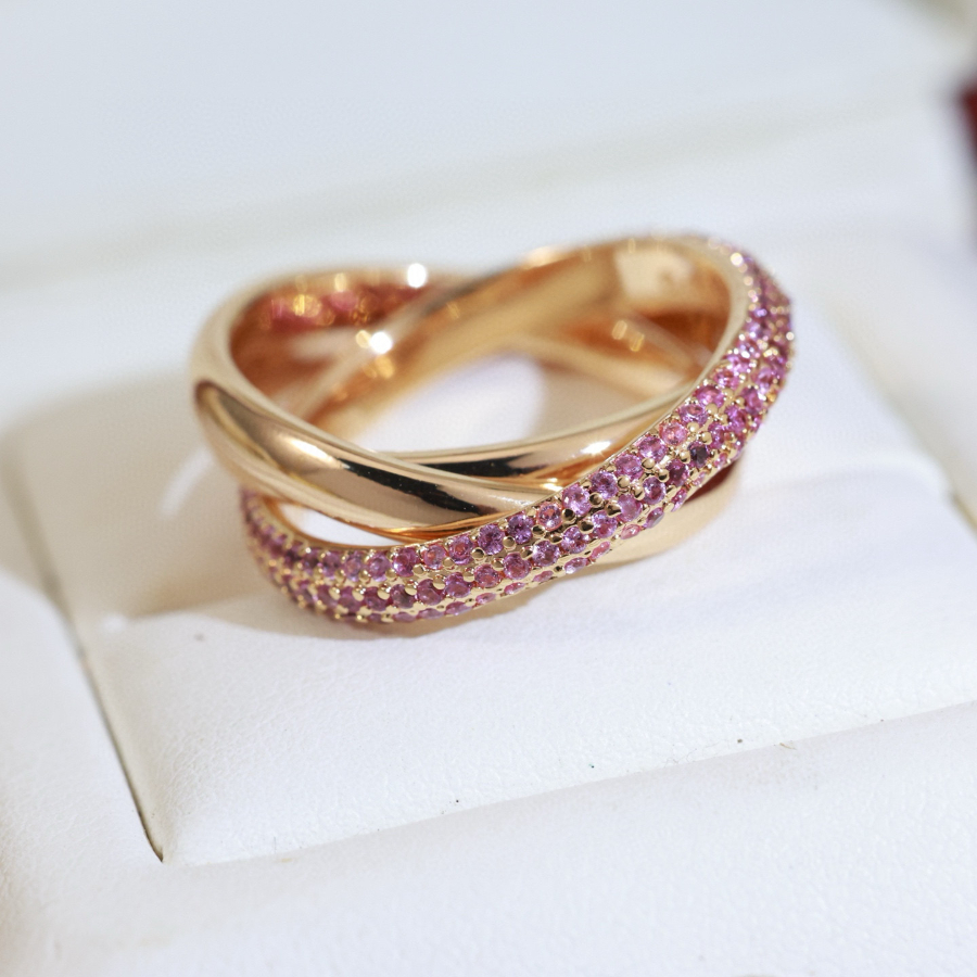 Cartier 까르띠에 LOVE 트리플 링 핑크 다이아몬드 버전 1