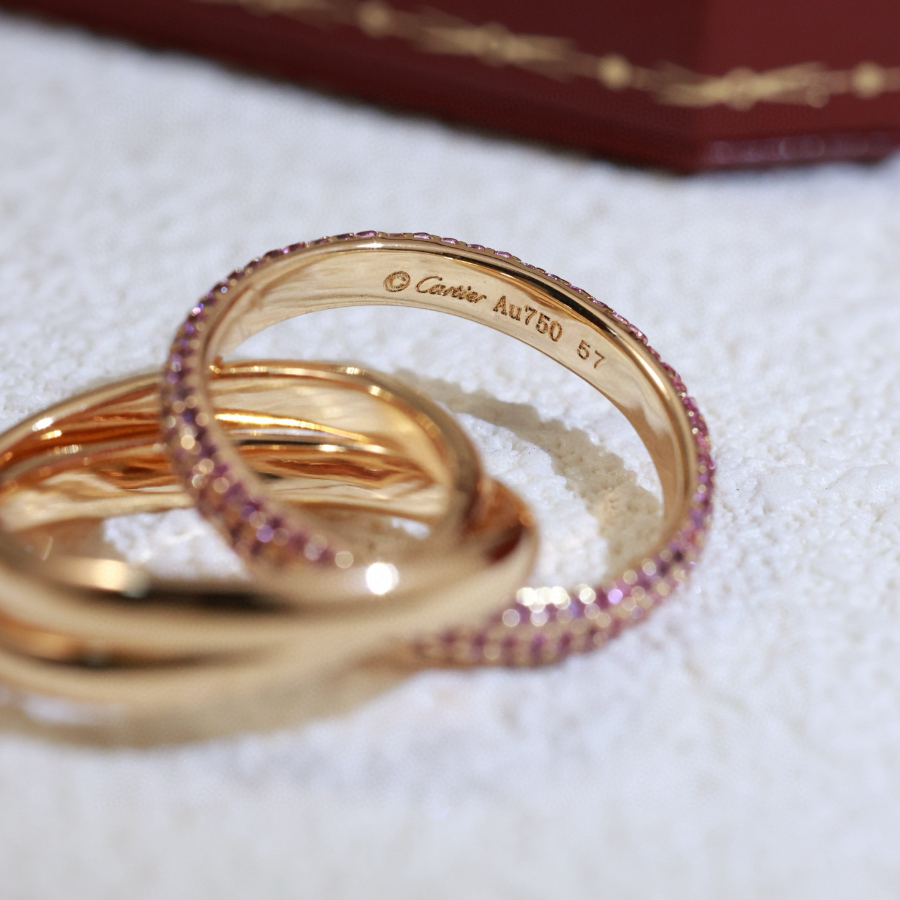 Cartier 까르띠에 LOVE 트리플 링 핑크 다이아몬드 버전 7