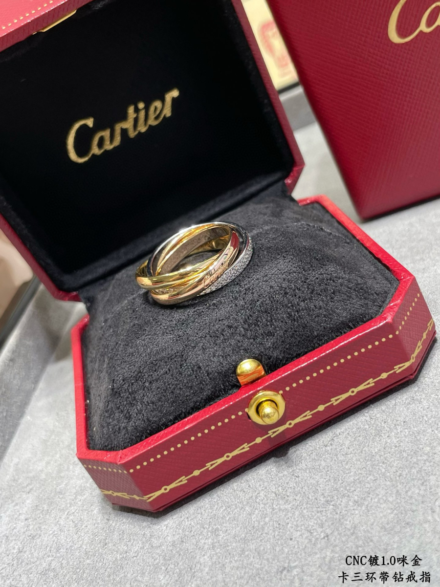Cartier 까르띠에 LOVE 트리플 링 다이아몬드 클래식 버전 7