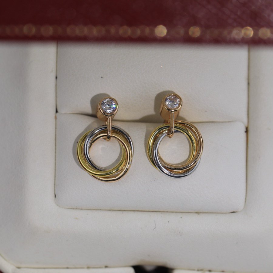 Cartier 까르띠에 트리니티 서클 이어링 (싱글 다이아 포인트) 3