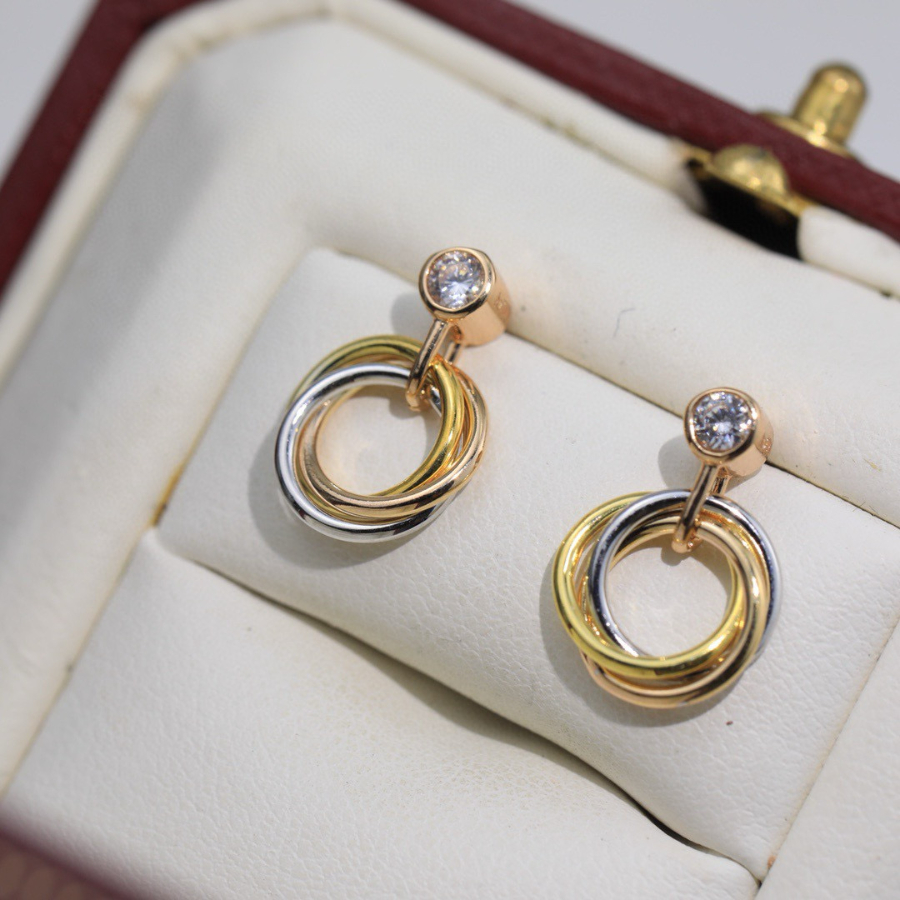 Cartier 까르띠에 트리니티 서클 이어링 (싱글 다이아 포인트) 4