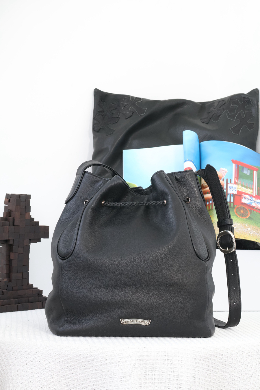 Chrome Hearts Cross Drawstring Bucket Bag 크롬하츠 크로스 드로스트링 버킷 백 14