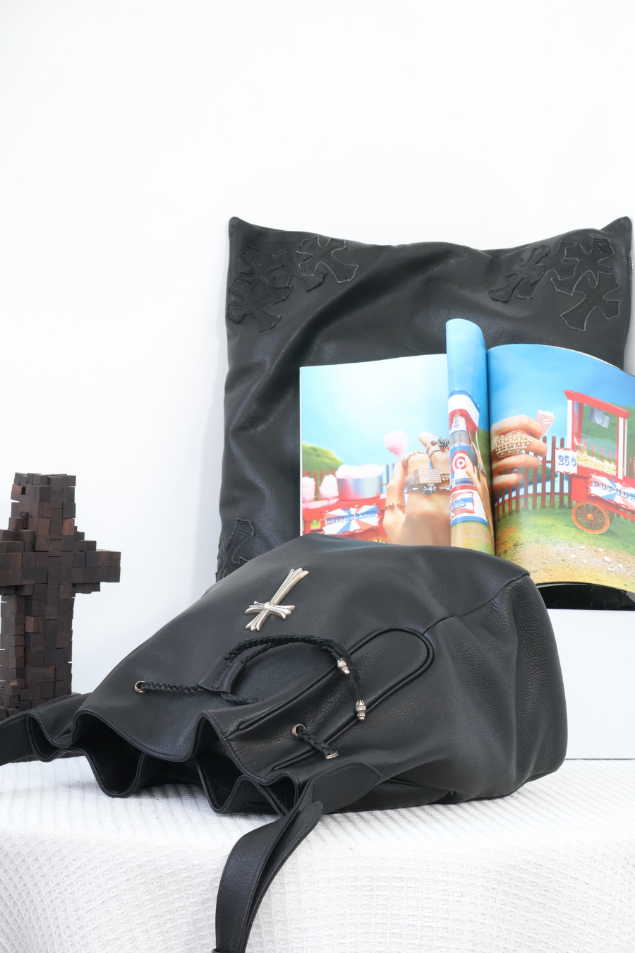 Chrome Hearts Cross Drawstring Bucket Bag 크롬하츠 크로스 드로스트링 버킷 백 16