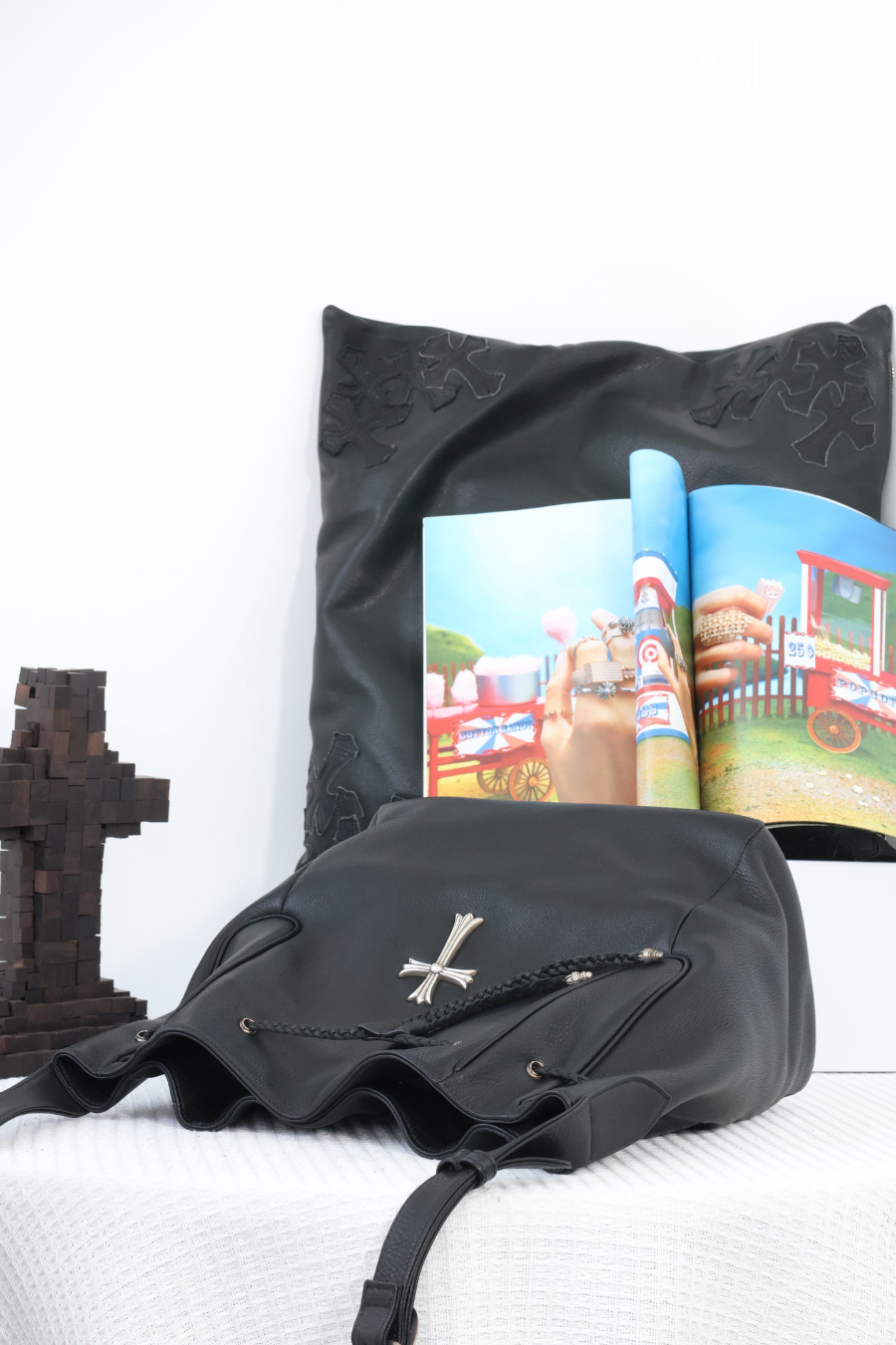 Chrome Hearts Cross Drawstring Bucket Bag 크롬하츠 크로스 드로스트링 버킷 백 17