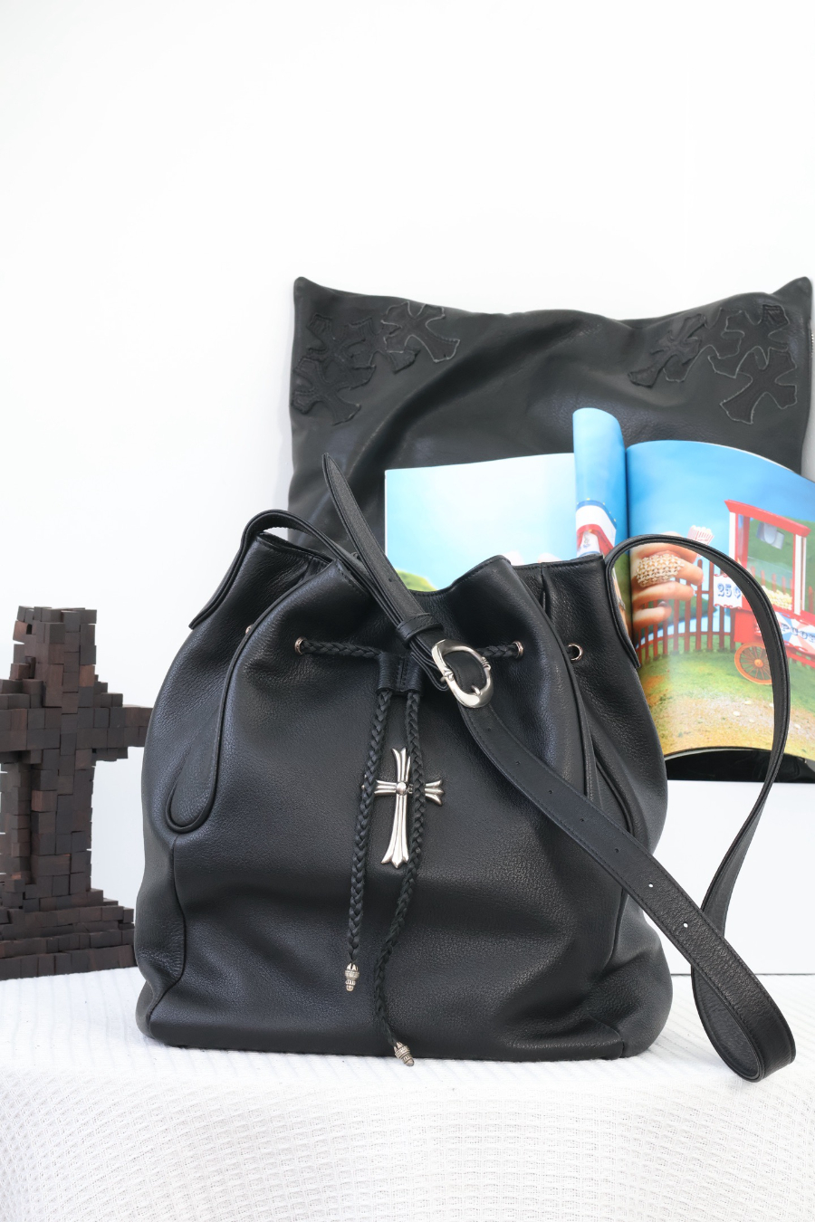 Chrome Hearts Cross Drawstring Bucket Bag 크롬하츠 크로스 드로스트링 버킷 백 18